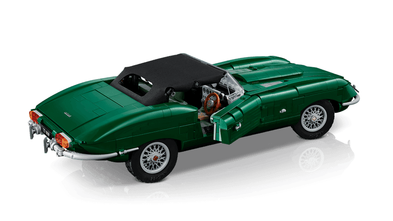 Detalle del roadster LEGO Jaguar E-Type 11381