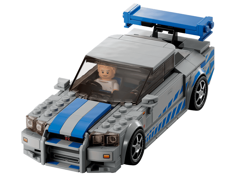 Parte trasera del LEGO Nissan Skyline GT-R R34 76917 con alerón