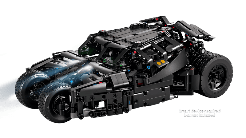 Vista frontal y luces del LEGO Technic 42239 Batmobile Tumbler