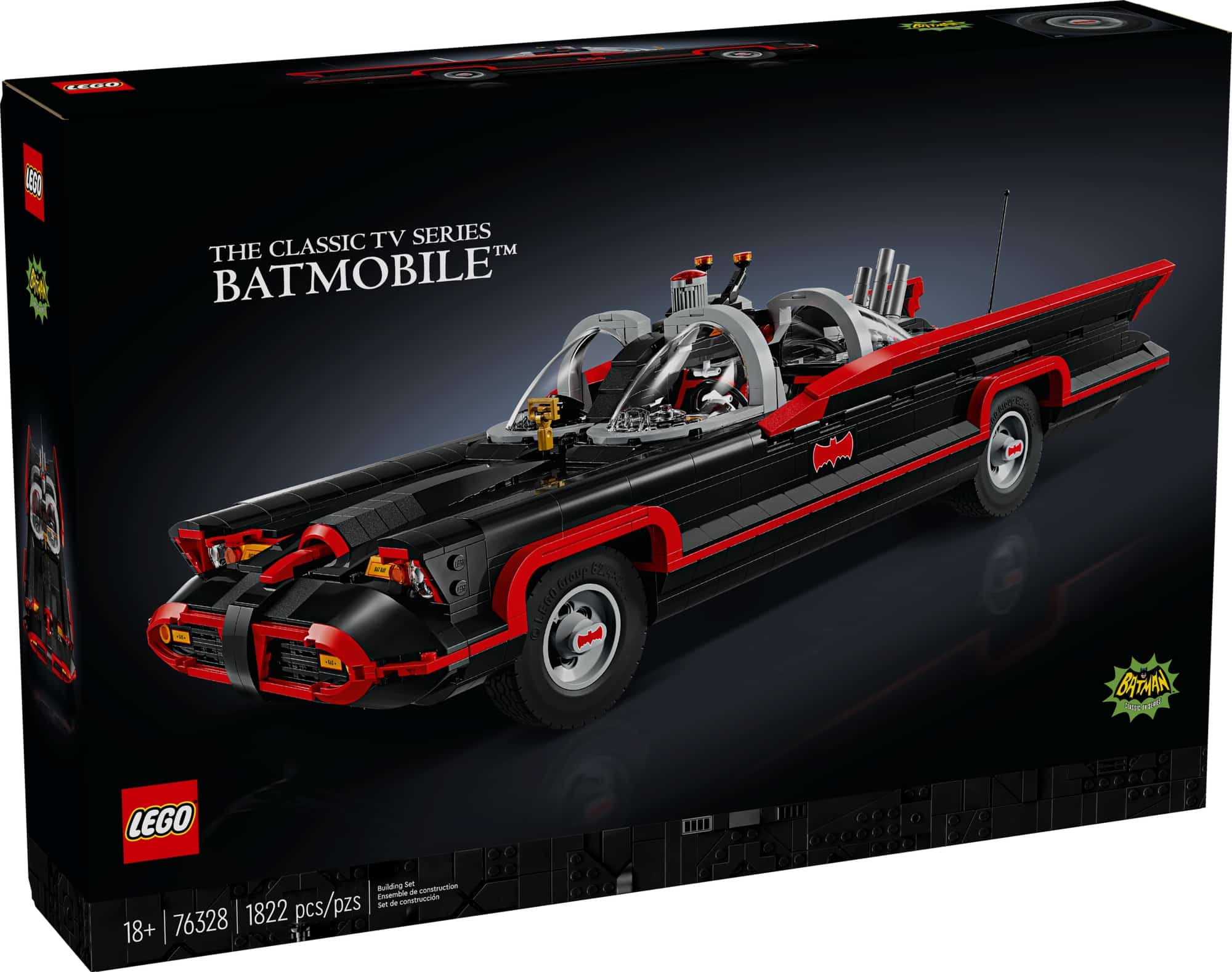 Caja del LEGO 76328 Batmóvil de la Serie Clásica de TV