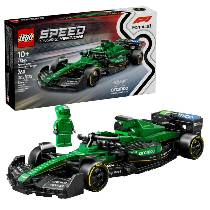 LEGO Speed Champions Aston Martin Aramco AMR24 77245 con caja, coche y piloto