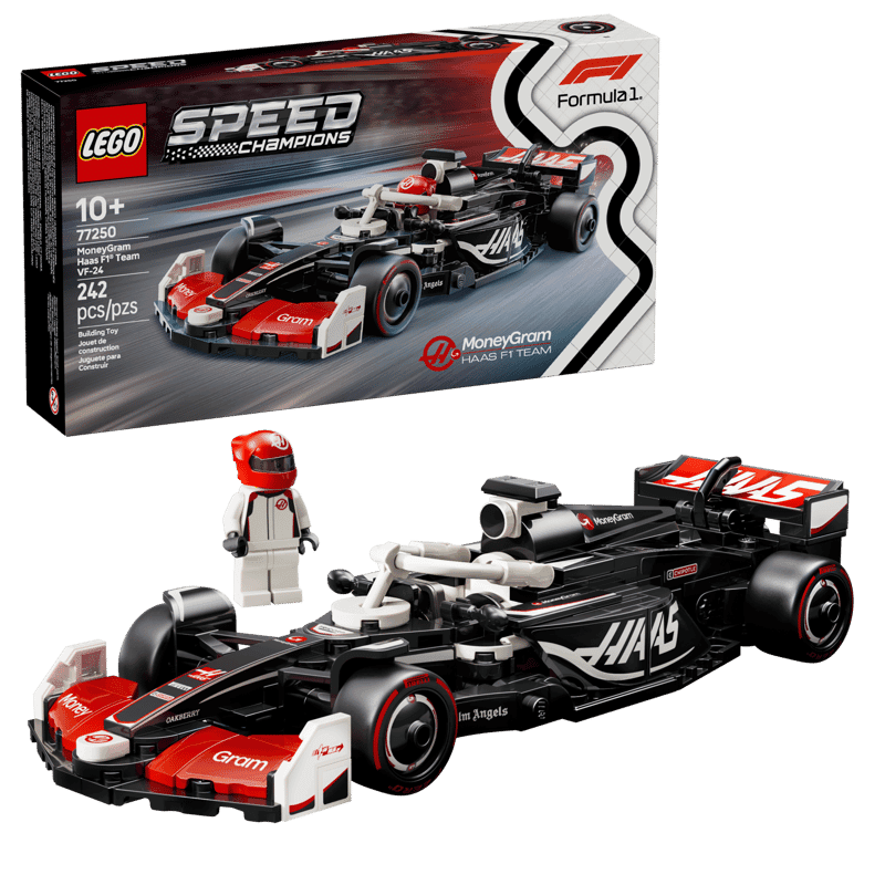 LEGO Speed Champions MoneyGram Haas VF-24 77250 con caja, monoplaza y piloto