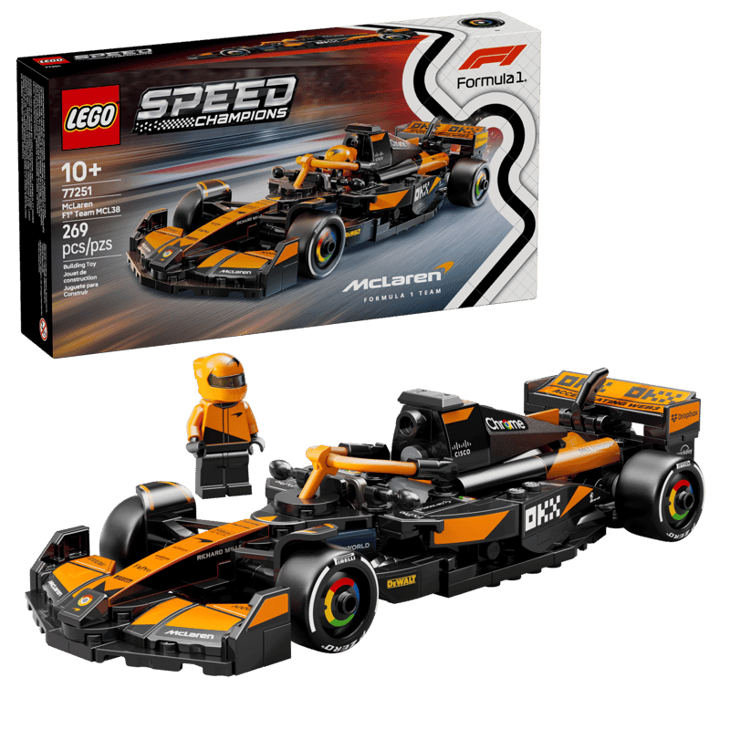 LEGO Speed Champions McLaren MCL38 77251 con caja, monoplaza naranja y minifigura