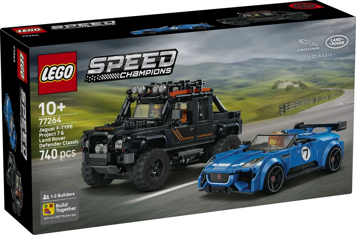 LEGO Speed Champions 77264 Jaguar Project 7 y Land Rover Defender