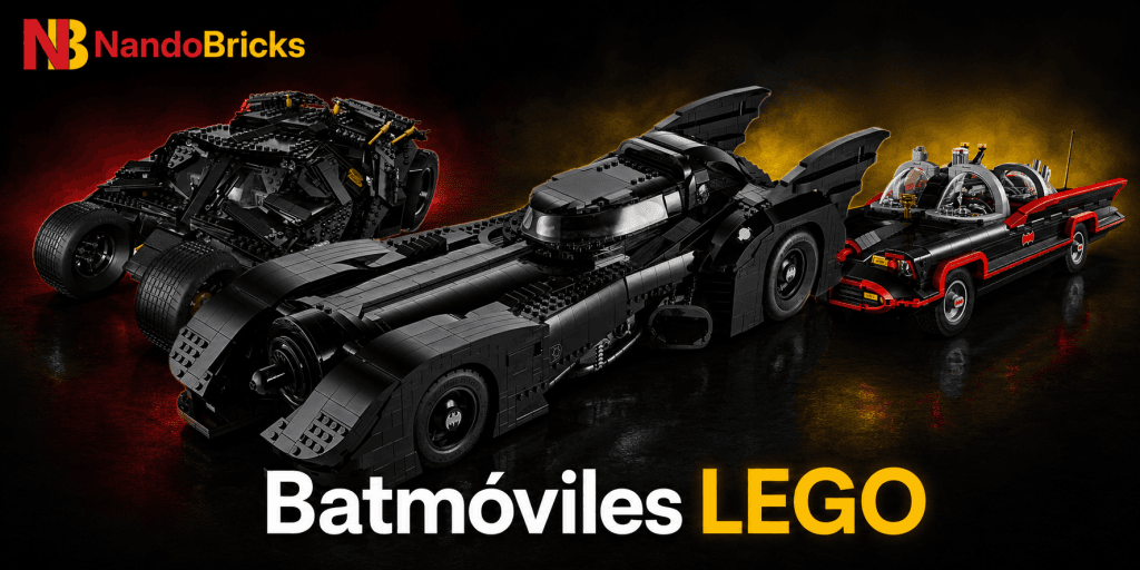 Batmóviles LEGO con el Batmóvil de 1989, el Tumbler y el Batmóvil clásico