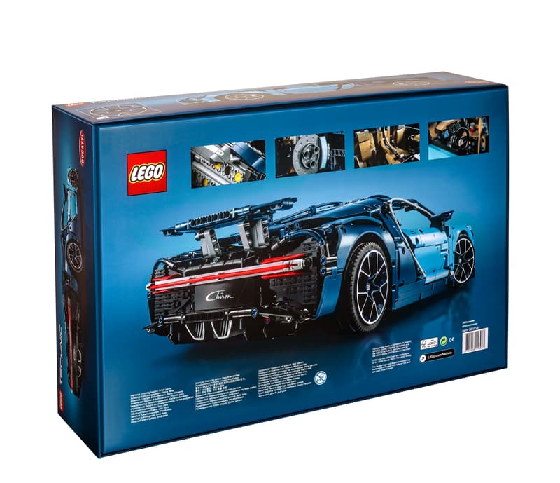 Parte trasera de la caja del LEGO Technic Bugatti Chiron 42083
