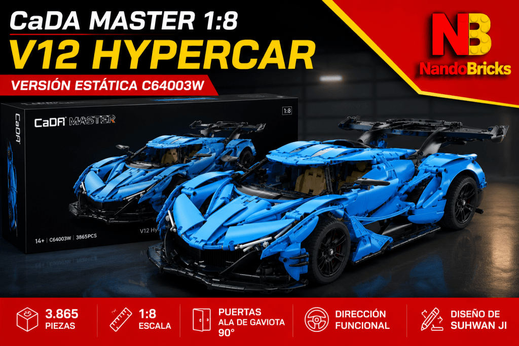 CaDA Master 1:8 V12 Hypercar C64003W azul con caja del set