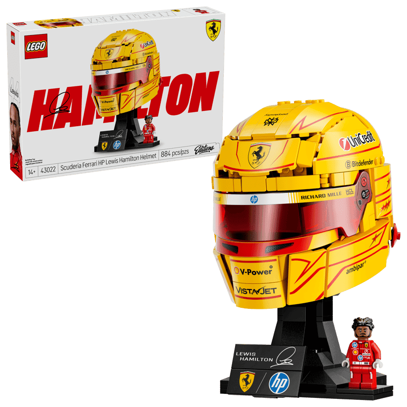 LEGO Editions 43022 casco de Lewis Hamilton con caja, minifigura y soporte