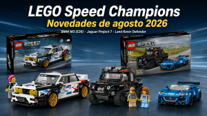 Novedades LEGO Speed Champions de agosto de 2026 con BMW M3 E30, Jaguar Project 7 y Land Rover Defender