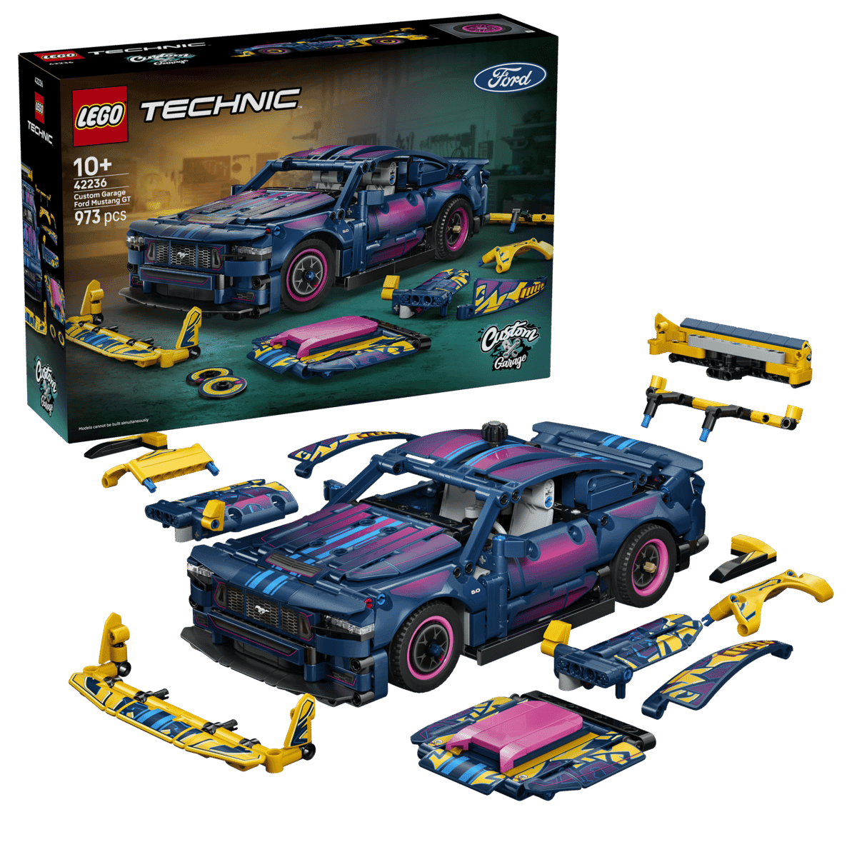 Ford Mustang GT LEGO Technic 42236 con piezas de carrocería personalizables