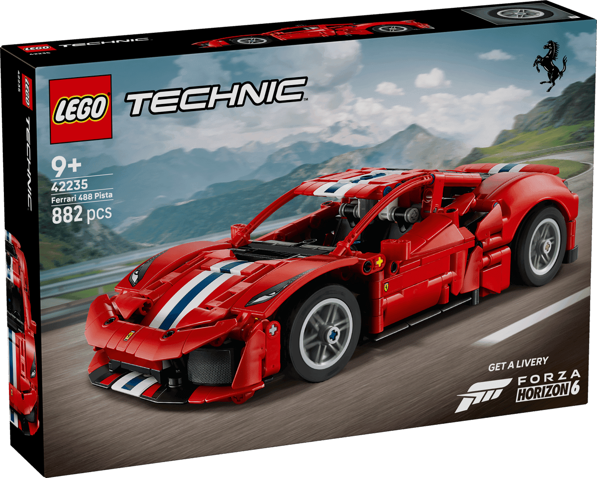 Coche Ferrari 488 Pista LEGO Technic 42235 en color rojo