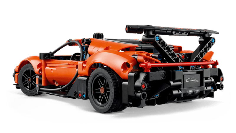 Vista trasera del LEGO Technic Bugatti Chiron Pur Sport 42222