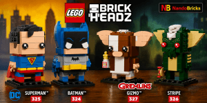 LEGO BrickHeadz Superman, Batman, Gizmo y Stripe, novedades de septiembre de 2026
