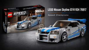 Caja y coche LEGO Speed Champions Nissan Skyline GT-R (R34) 76917 inspirado en 2 Fast 2 Furious