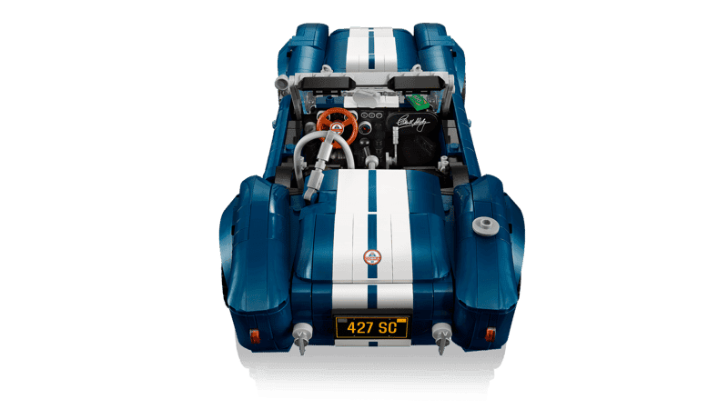 Detalles de competición del LEGO Icons Shelby Cobra 427 S/C 10357