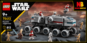LEGO Star Wars Juggernaut de la República 75413 con minifiguras y droides de combate