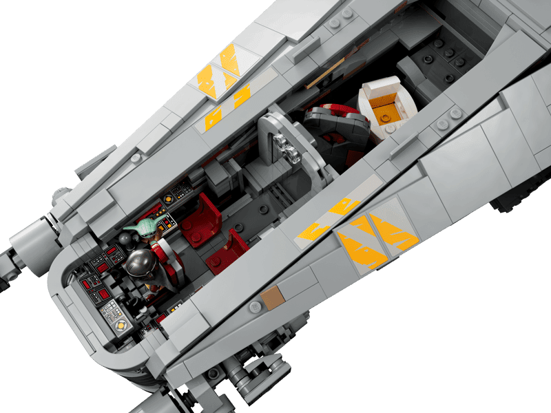 Vista superior de la cabina e interior del LEGO Razor Crest UCS 75331