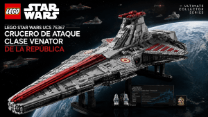 LEGO Star Wars UCS 75367 Crucero de Ataque Clase Venator de la República con caja y modelo montado