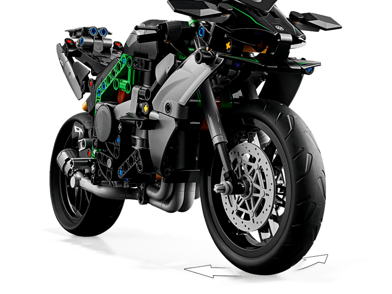 LEGO Technic Kawasaki Ninja H2R 42170 vista frontal