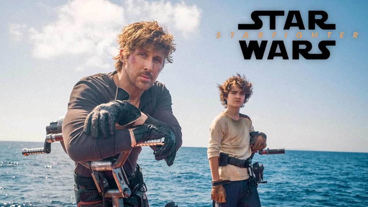 Ryan Gosling y Flynn Gray en una imagen promocional de Star Wars Starfighter