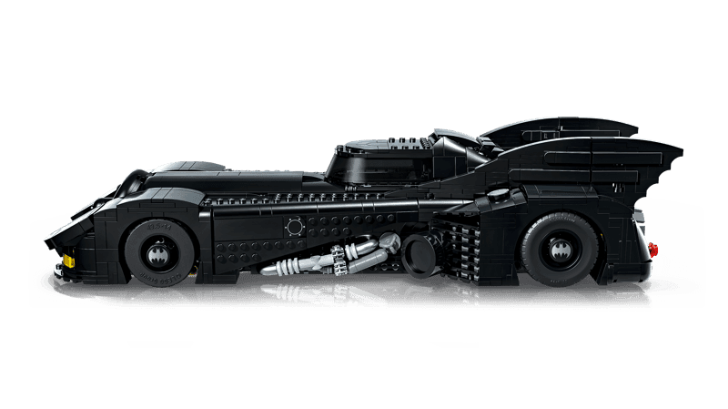 Vista lateral del LEGO Batmóvil 76355 de Batman Returns