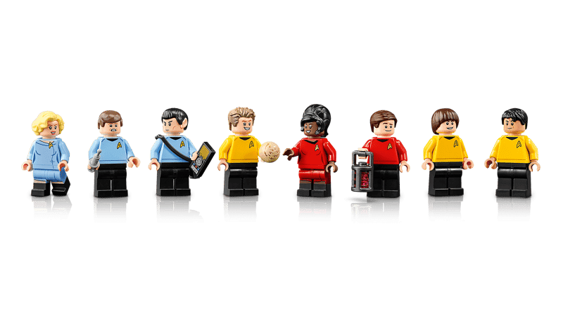Ocho minifiguras incluidas en el LEGO Star Trek 11385