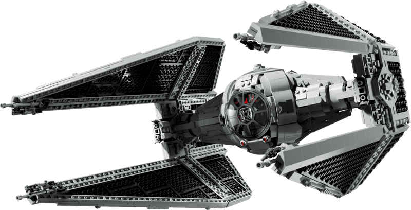 Vista completa del LEGO Star Wars UCS 75382 Interceptor TIE