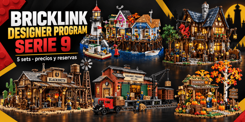 Imagen destacada de BrickLink Designer Program Serie 9 con los cinco sets finalistas, precios y reservas
