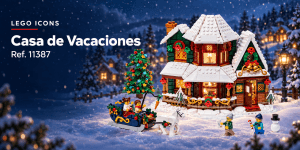 LEGO Icons Casa de Vacaciones 11387 del Winter Village 2026 con casa nevada, trineo y árbol de Navidad