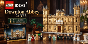 Imagen destacada de LEGO Ideas Downton Abbey 21373 con Highclere Castle, 13 minifiguras y la caja del set