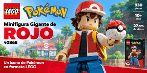 Imagen destacada de LEGO Pokémon 40868 Minifigura Gigante de Rojo con Poké Ball y caja del set