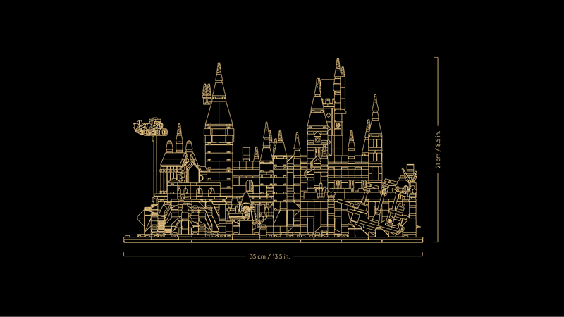 Medidas del LEGO Harry Potter Castillo y Terrenos de Hogwarts 76419