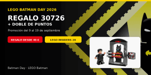Imagen destacada de LEGO Batman Day 2026 con regalo 30726 y promoción de doble de puntos LEGO Insiders